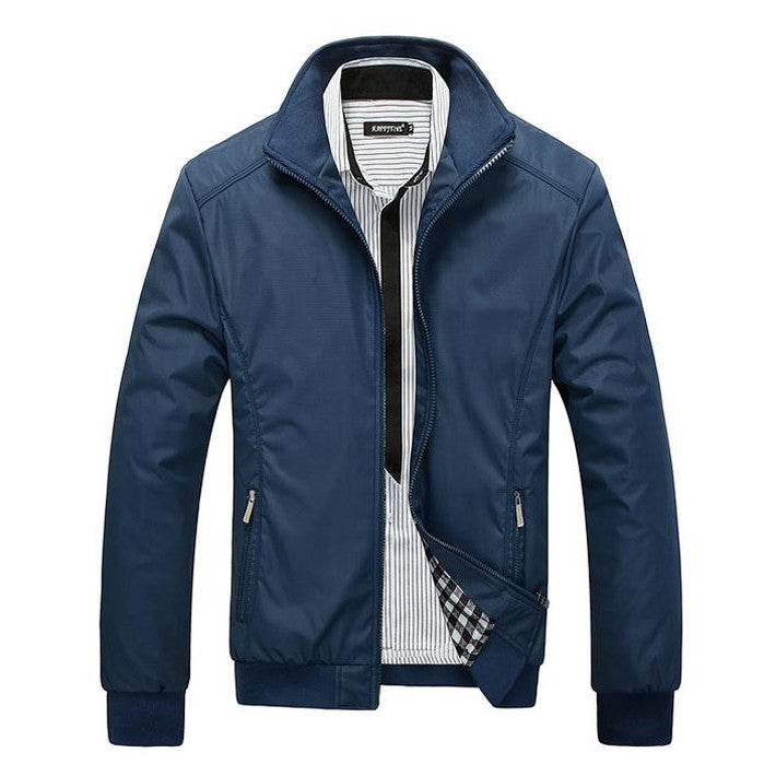 New Arrival Spring Men's Solid Fashion Jacket Male Casual Slim Fit Mandarin Collar Jacket 3 Colors