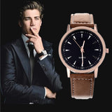 New Leather Strap Fashion Casual Round Dial Men Sports Watches Wristwatches