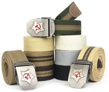 New Men Belt Thicken Canvas Communist Military Belt Army Tactical Belt High Quality Strap 