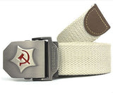 New Men Belt Thicken Canvas Communist Military Belt Army Tactical Belt High Quality Strap 