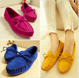 New Trendy Casual Flat Heel Shoes Bow Knot Round Toe Slip Candy Color Loafer Shoes Autumn Comfortable Women Shoes