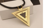 Vintage Jewelry Triangle Statement Necklace Rhinestone Necklaces & pendants Leather Chain