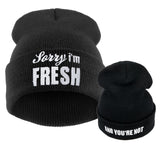 Winter Male Hat Sorry I'm Fresh Letters Beanie for Men and Women Knitted Skullies&Beanies female Hip Pop B-boy Caps Gorroa