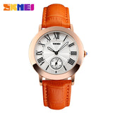 Women Quartz Watch SKMEI Brand Lady Watches Fashion Retro Female Casual Ladies Genuine Leather Strap Women's Wristwatches