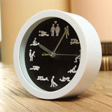 New Arrival Cre-ative Cultural Arts Sex Clock Novelty Sexy 12 Position Patterns Funny Circular Desk Table Clock Classic White