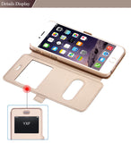 I6/6 Plus Luxury Smart Front Window View Leather Flip Case For Apple Iphone 6 4.7 Inch & For Iphone 6 Plus 5.5 Fundas Cover