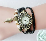 High Quality Hot Sale Women Ladies Girls Fashion Long Leather Strap Bracelet Watch Vintage Punk Style Quartz Wristwatch