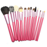 High Quality Newest Pro 13 PCS Powder Blush Makeup Brush Cosmetic Brushes Set Kit + Cup Holder Case