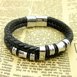 Hot Sell Classical Double Layer Handmade Genuine Leather Weaved Man Bracelets Fashion New Magnet Clasp Good Steel Wristband