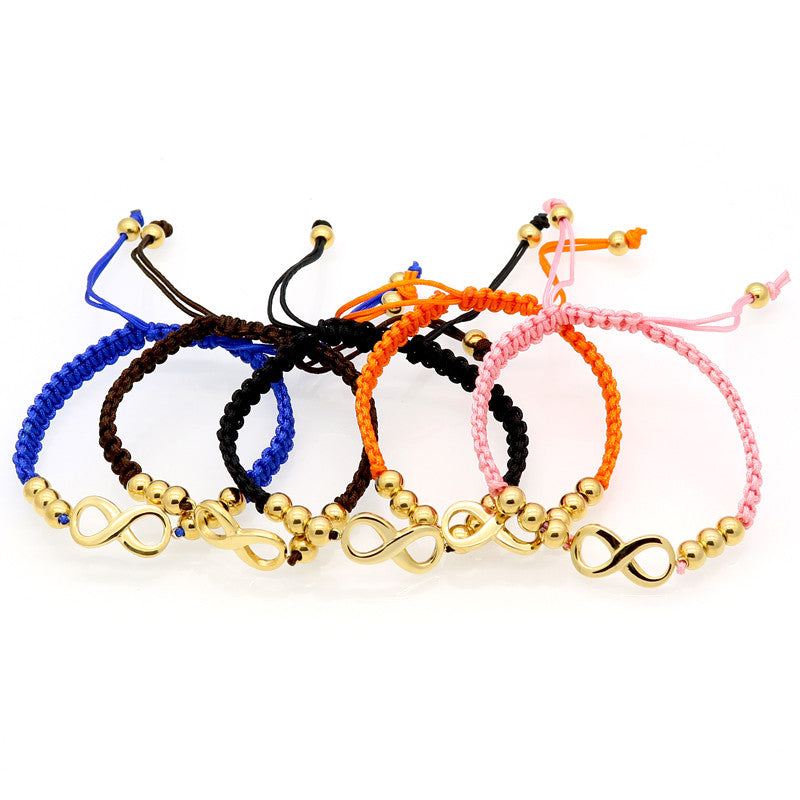 Fashion Luxury Brand Jewelry Nylon Rope Beautiful Gold Bracelet Fine Jewelry Heart-shaped Bracelet For Woman