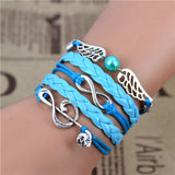 New Arrival Mix Infinity Love Leather Love Owl Leaf Charm Handmade Bracelet Bangles Jewelry Friendship Gift Items