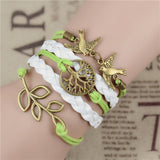 New Arrival Mix Infinity Love Leather Love Owl Leaf Charm Handmade Bracelet Bangles Jewelry Friendship Gift Items