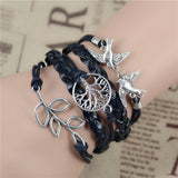 New Arrival Mix Infinity Love Leather Love Owl Leaf Charm Handmade Bracelet Bangles Jewelry Friendship Gift Items