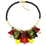 New Arrival Women Long Rope Style Colours Acrylic Flower Necklaces & Pendants Maxi Brand Collar Statement Necklace