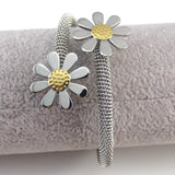 New Fashion Jewelry Bracelets For Women Stainless Steel Elastic Flower Bracelets & Bangles