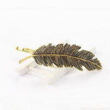 New Hot Fashion Vintage Gold Retro Metal Feather Big Hairgrips Hair Clip For Women Accessories Jewelry