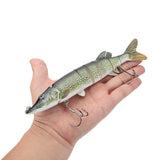 Artificial Bait 20cm 66g Lifelike Pike Muskie Fishing Lure 8-segement Swimbait Crankbait Pesca Hard Fishing Bait Treble Hook Fishing Tackle