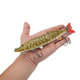 Artificial Bait 20cm 66g Lifelike Pike Muskie Fishing Lure 8-segement Swimbait Crankbait Pesca Hard Fishing Bait Treble Hook Fishing Tackle