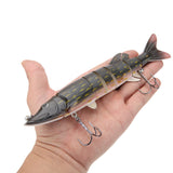 Artificial Bait 20cm 66g Lifelike Pike Muskie Fishing Lure 8-segement Swimbait Crankbait Pesca Hard Fishing Bait Treble Hook Fishing Tackle