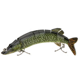Artificial Bait 20cm 66g Lifelike Pike Muskie Fishing Lure 8-segement Swimbait Crankbait Pesca Hard Fishing Bait Treble Hook Fishing Tackle