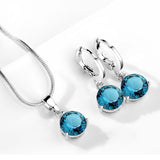 Jewelry Sets for Women Round Cubic Zircon Hypoallergenic Copper Necklace/Earrings Jewelry Sets