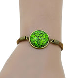 HOT life tree glass Cabochons Bracelet Bangle antique Brown Charms bracelet Wonderful Gift Lobster Clasp women bracelet fashion