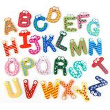 Kids Educational Toy Wood Letters Alphabet Learning Fridge Magnet A-Z-26pcs