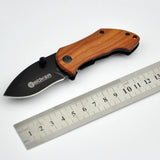 Mini Small Folding Knife 440C Blade Wood Handle survival Pocket Knife