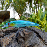 3D Eyes Minnow Hard Fishing Lure 14g 11cm Plastic Pesca Fish Lures Crank Bait Fishing Tackle With Treble Hook Diving 2M