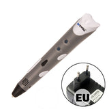 3D Printing Pen1.75mm ABS/PLA Smart 3D Pen Drawing Pen+Free Filament+Adapter Creative Gift For Kids Design Painting