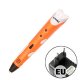 3D Printing Pen1.75mm ABS/PLA Smart 3D Pen Drawing Pen+Free Filament+Adapter Creative Gift For Kids Design Painting
