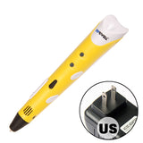 3D Printing Pen1.75mm ABS/PLA Smart 3D Pen Drawing Pen+Free Filament+Adapter Creative Gift For Kids Design Painting