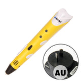 3D Printing Pen1.75mm ABS/PLA Smart 3D Pen Drawing Pen+Free Filament+Adapter Creative Gift For Kids Design Painting