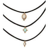 3 Colors All-match Turquoise Chokers Necklaces Alloy Cute Pendants Necklaces Hot-selling Sets Necklace