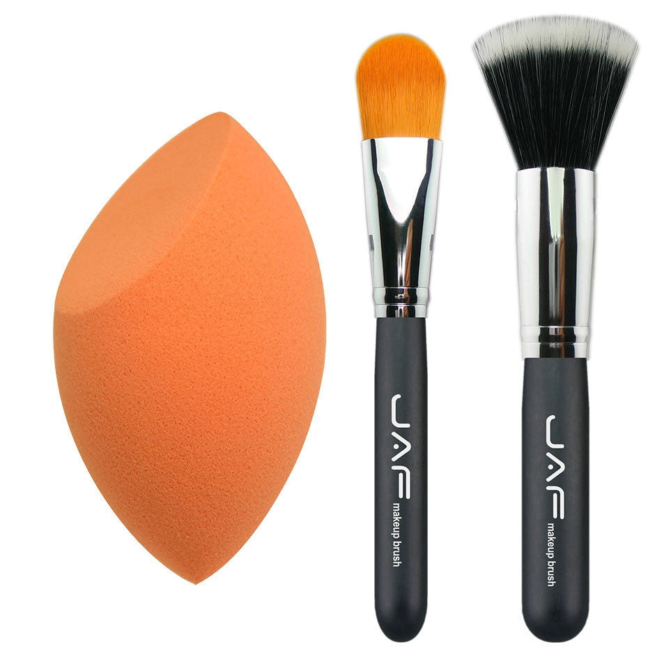 3pcs in set makeup sponge, Pro Angled Foundation blush Liquid brush, brush Kabuki Makeup Brush Set Cosmetics Tool