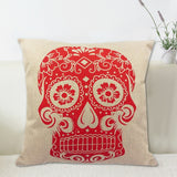 Linen Cushion for Decorative Sugar Skull Printed Decorative Cushion Home Decor