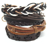 Punk Genuine Wrap Leather Bracelets Men For Women Cuff Jewelry Accessories