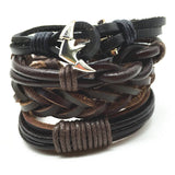 Punk Genuine Wrap Leather Bracelets Men For Women Cuff Jewelry Accessories