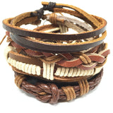 Punk Genuine Wrap Leather Bracelets Men For Women Cuff Jewelry Accessories