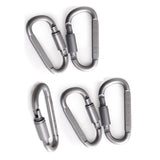 5Pcs Aluminum Alloy D Shape Carabiner Screw Lock Bottle Hook Buckle Hanging Padlock Key Chain Camping Hiking