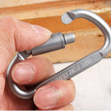 5Pcs Aluminum Alloy D Shape Carabiner Screw Lock Bottle Hook Buckle Hanging Padlock Key Chain Camping Hiking