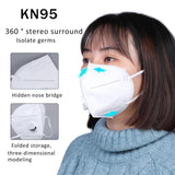 5 Pcs High Quality KN95 Mask PM2.5 Mouth Cover Dust Masks Breathing Valve Folding Non- Wholesale Dropshipping