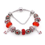 Fashion plated Silver Field of Daisies Murano Glass&Crystal European Charm Beads Fits diy Style charms Bracelets