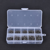 600pcs Carbon Steel Fishing Jig Hooks with Hole Fly Fishing Tackle Box 3# -12# 10 Sizes Fish Hooks