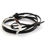 Tom hope New Arrival Fashion Jewelry PU Leather Bracelet Men Half Bend Anchor Bracelet Hooks Bracelets For Gift