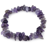 Healing Natural Elastic Bracelet Charm Agate Chip Beads Amethyst Crystal Bracelet Bohemian Boho Women