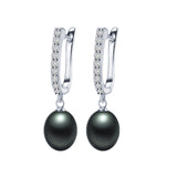 Black Pearl Earrings,AAAA High Quality 925 sterling Silver Jewelry For Women,Fashion Party Earrings