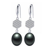 Black Pearl Earrings,AAAA High Quality 925 sterling Silver Jewelry For Women,Fashion Party Earrings