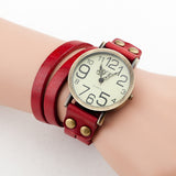 Antique Watch Fashion Wrap Winding Vintage Watch Cow leather Bracelet Watches Ladies Women Wristwatches