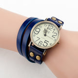 Antique Watch Fashion Wrap Winding Vintage Watch Cow leather Bracelet Watches Ladies Women Wristwatches
